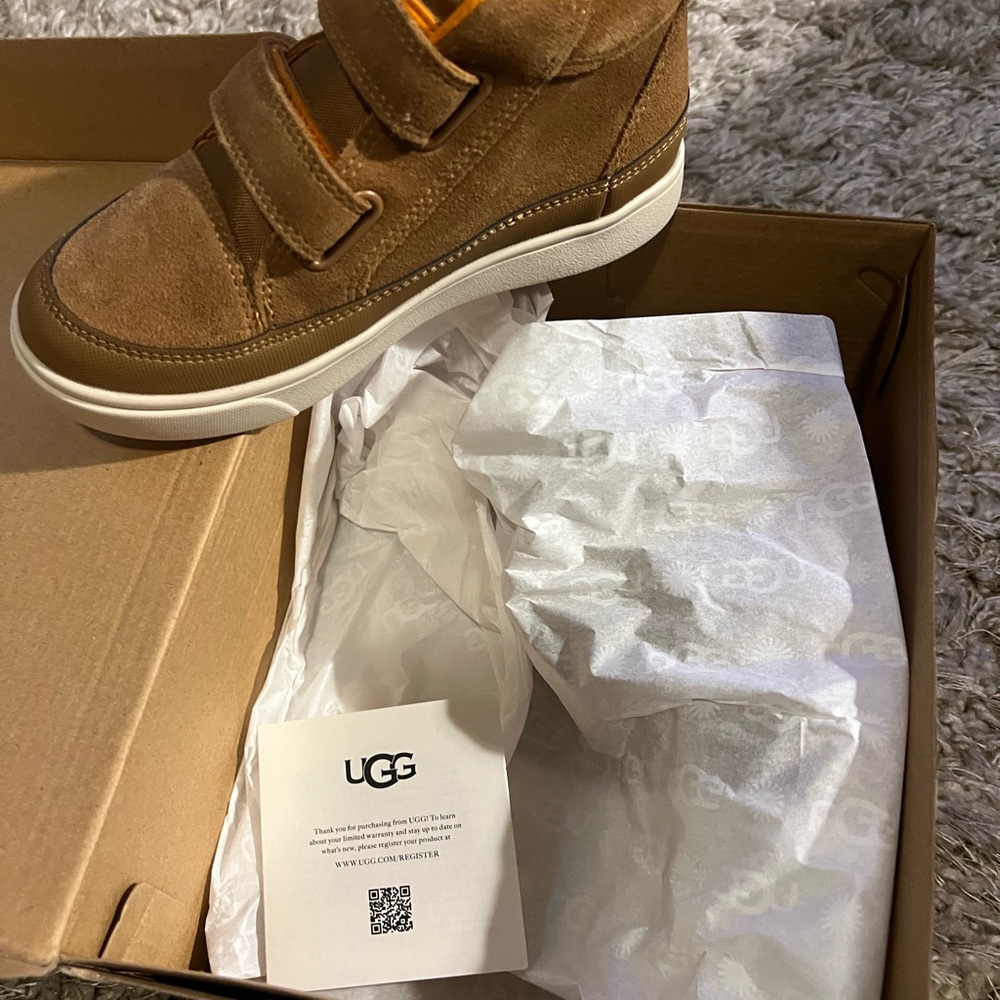 UGG Kids Tan Suede Sneakers